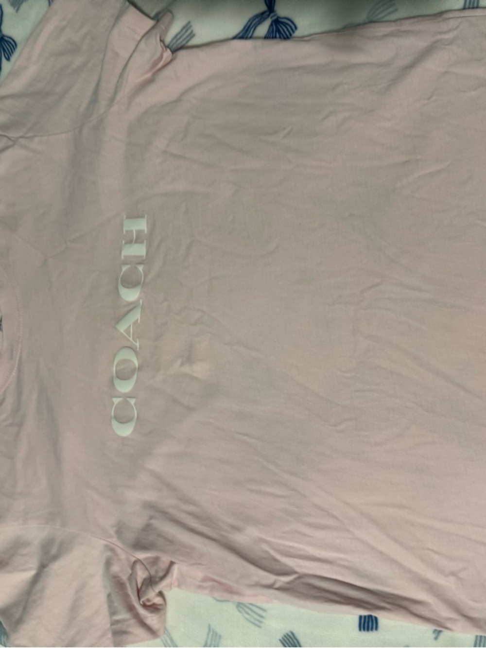 Coach Light Pink Crewneck Logo Tee